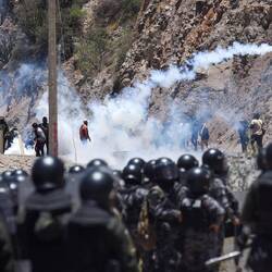 Polizei gegen Demonstranten - Bild aus Social Media
