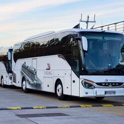Tour buses operated by Viking.