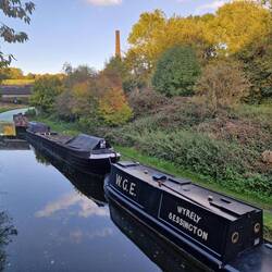 Boats moored ready for the filming of Peaky Blinders