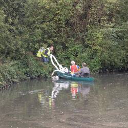 The booms would hopefully absorb the oil