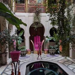 Wunderschönes Riad eines Hotels, dessen Dachterrasse wir besucht haben