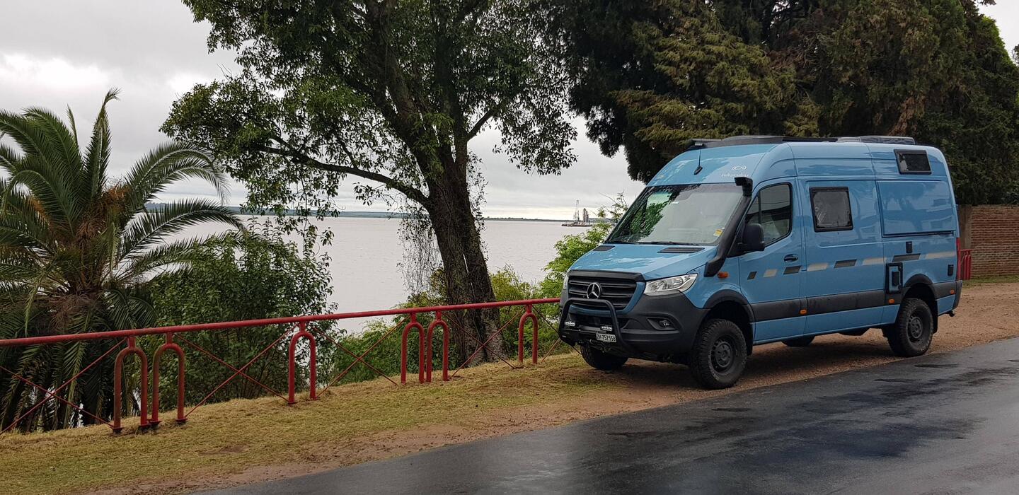 In Fray Bentos with Rio Negro in the background.