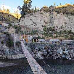The rickety bridge to get to more hot springs