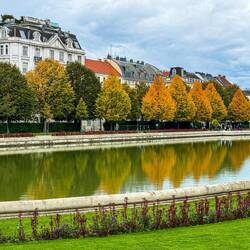 Fall colors near Belvedere Palace — Vienna, Austria.