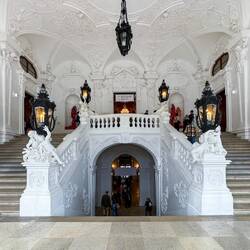 Staircase from the lobby to the first floor ... Upper Belvedere — Vienna, Austria.