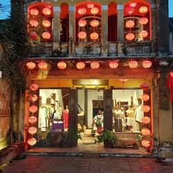 House covered with lanterns