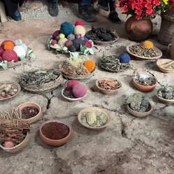 Uns wird gezeigt, wo die Farbe der Stoffe herkommt