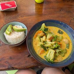 Das Essen ist nicht typisch peruanisch, aber lecker