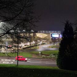 Merry Hill had the Christmas lights on above the walkway