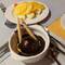 Guess which dessert was mine-ice.cream and hot choc sauce. Yum!
