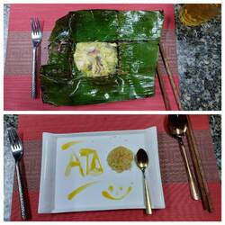 BBQ fish in banana leaf / Mango sticky rice