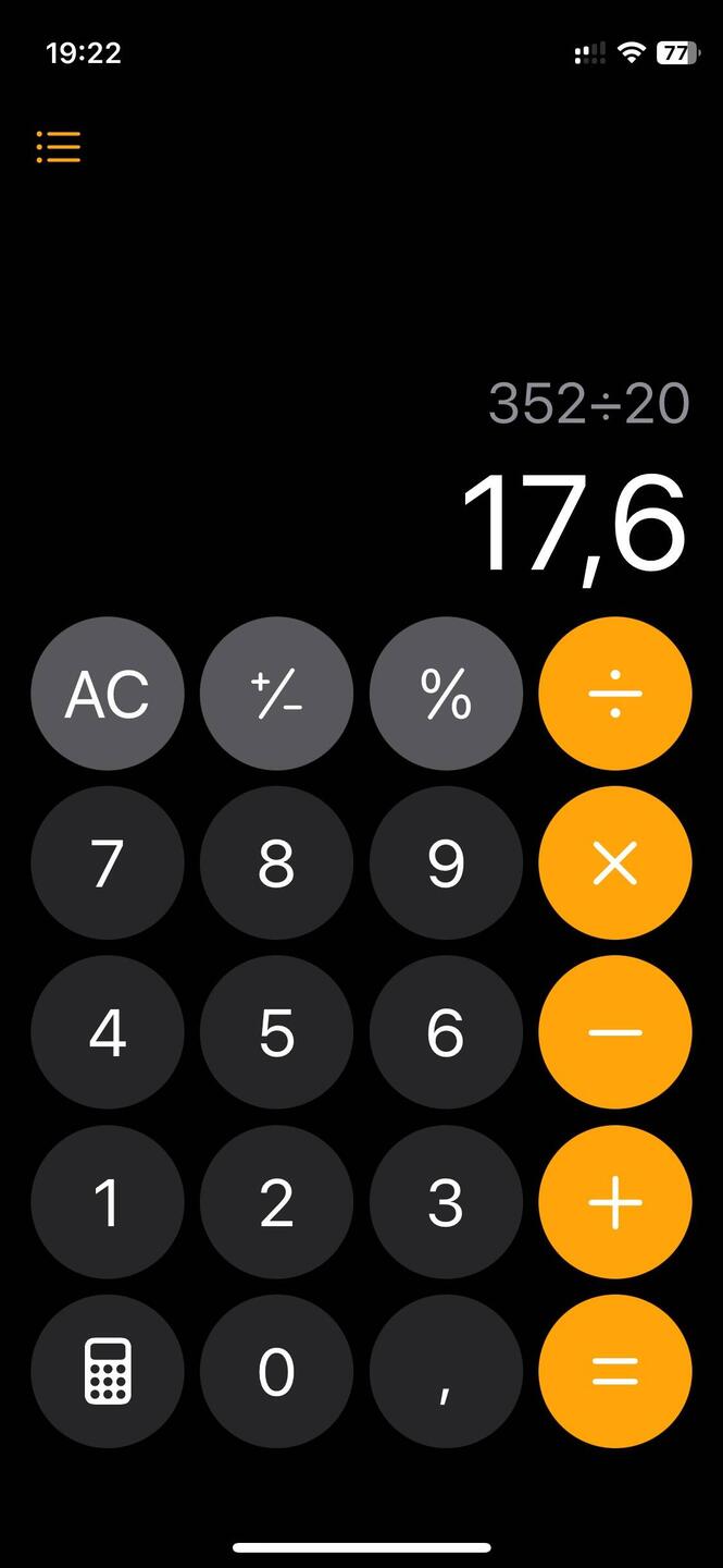 352 € für 20 Übernachtungen = 17,60 €