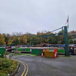 Parked up next to the diesel pump with the club house to the left