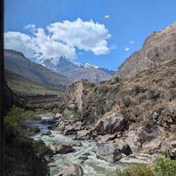 Heading through the Sacred Valley on the train