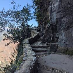 The hike to Inca Bridge - there wasn't always a wall!