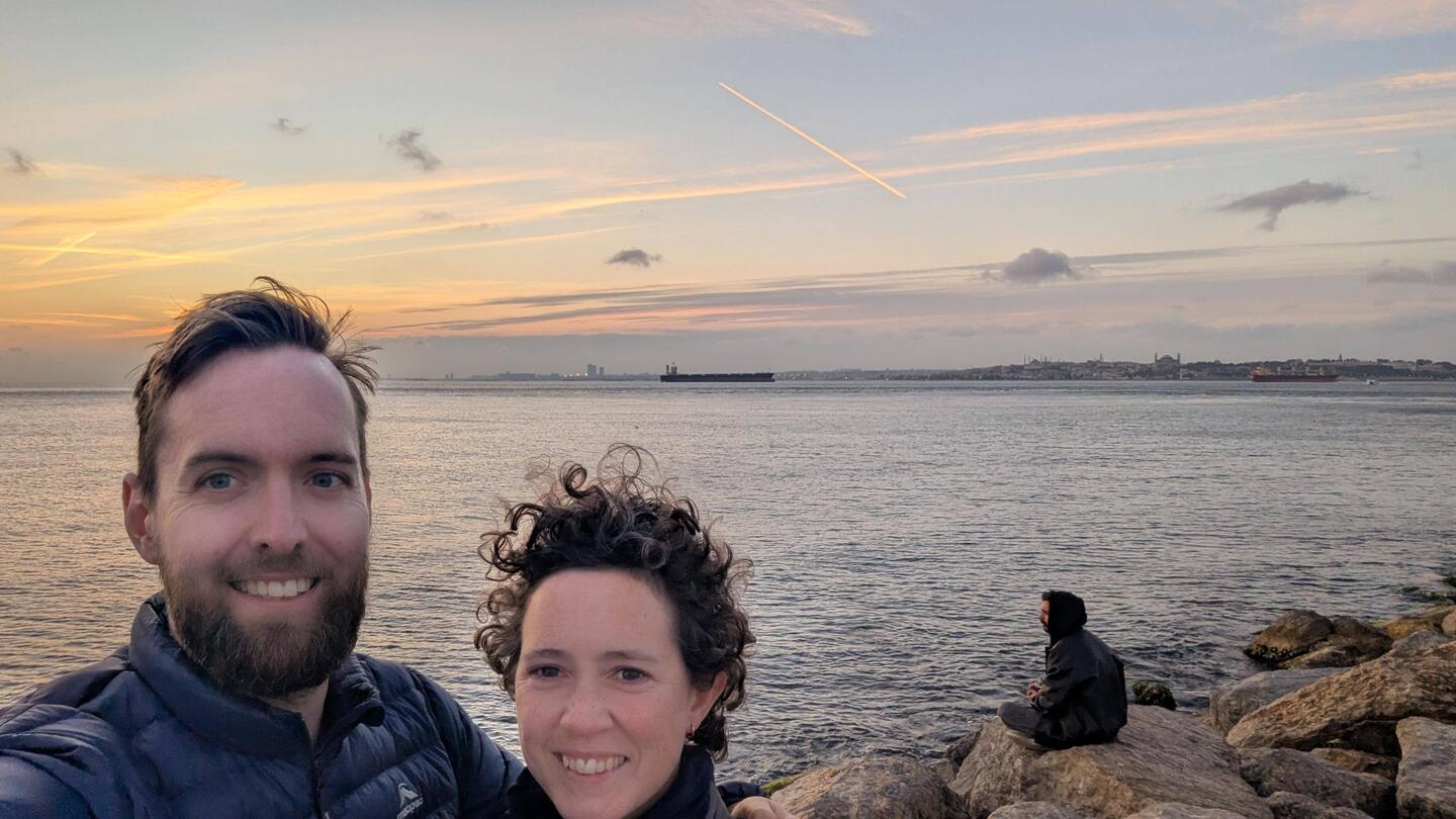 Standing at the edge of the Bosphorus