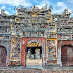 Outside the Imperial Palace; entry via the Hien Lam Pavilion