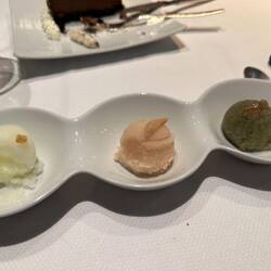 Sorbet selection for Dessert - yuzu, lychee and lemon-basil