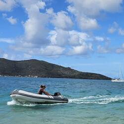 Our transportation to/from our boat driven by our fearless captain.