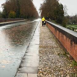Ancient aqueduct crossing the Garrone River