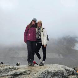 Two swiss cuties on the salkantay peak