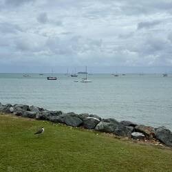 Our ship in the distance