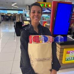 Courses à l'américaine : sac en papier