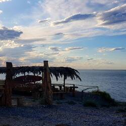 Still off-season, the terrace is not yet open.
