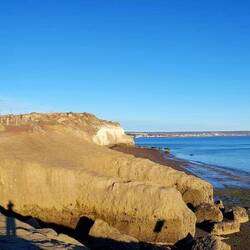 Puerto Madryn. The Valdez Peninsula can be seen in the background.