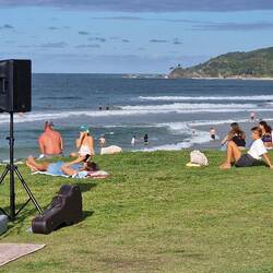 Livemusiker am Strand