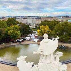 Karlskirche ... view from the panorama terrace — Vienna, Austria.