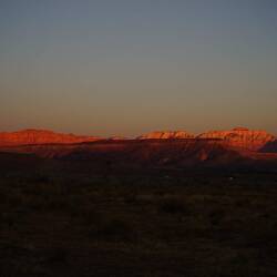 Aussicht und Sonnenuntergang am Übernachtungsplatz.
