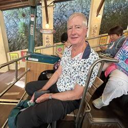 Looking smug on the way up.