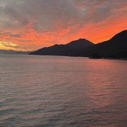 Haunting sunset over Hiroshima.