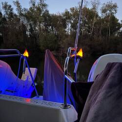 Trend setting lanterns. We learned two other boats bought torches after seeing ours.