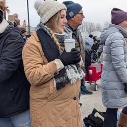 Lexi (Maggie's oldest) loving her coffee