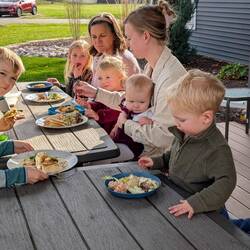 With Mom and Grandma