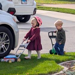 Always wear your helmet while mowing