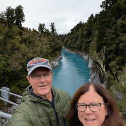 Tim and Audrey with the Blue Waters