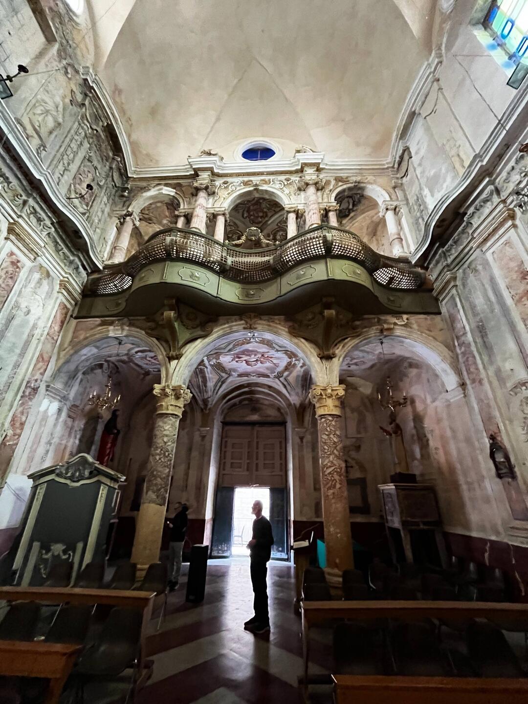 The Nun's balcony - vow of silence. The Nunnery was next door via a