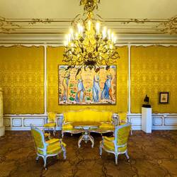 The Albertina Museum — Prunkräume (the State Rooms) ... Rococo Room ... with "Emotion" by F. Hodler.