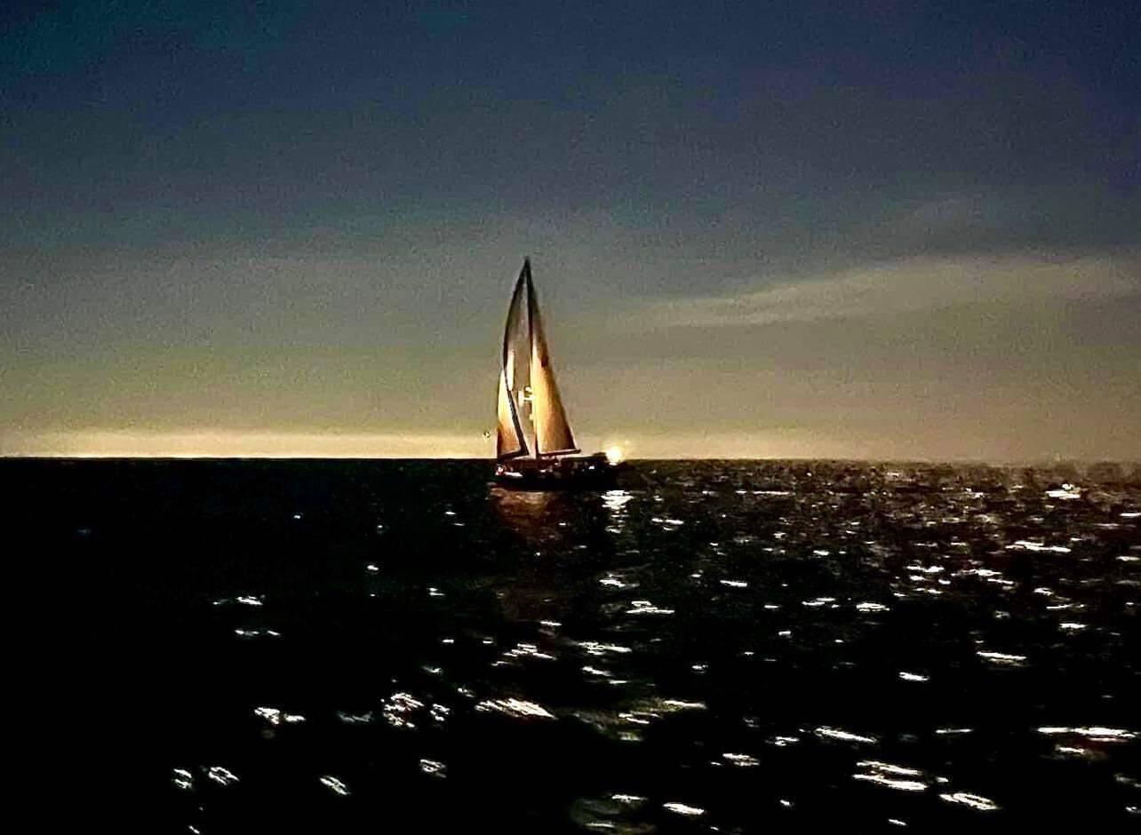 Southern Cross on an overnight sail.