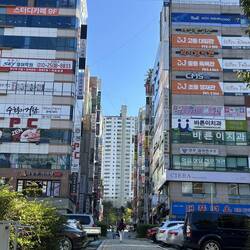 Colourful street as we left the market.