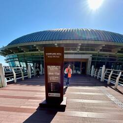 Very modern looking APEC building.