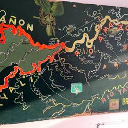 Die Karte der Region. Beim Zusammenfließen der beiden (roten) Flüsse beginnt der Amazonas-Fluss