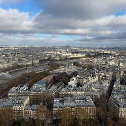 View of the Seine and the Louvre on the right of it.