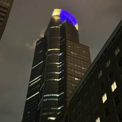 Capella Tower lit up purple and yellow for my Vikings! My office used to be on the 17th floor....