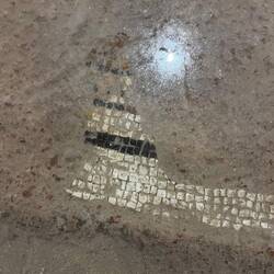 All that is left of the floor after constant water deterioration.