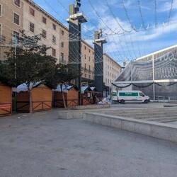 Der Weihnachtsmarkt wird vorbereitet