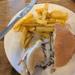 Almost forgot pictures of our food again. I had fish sandwich